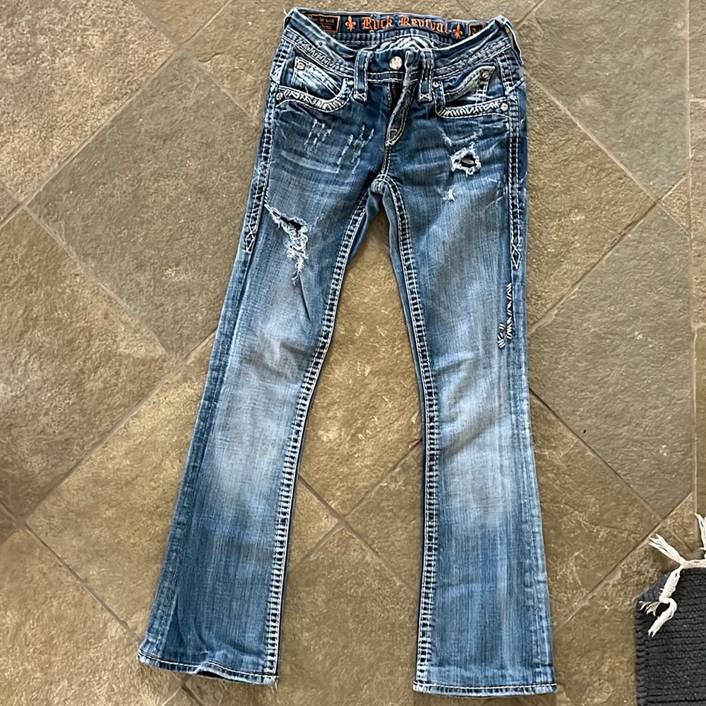 Rock Revival Blue Flare Wide Leg Jeans